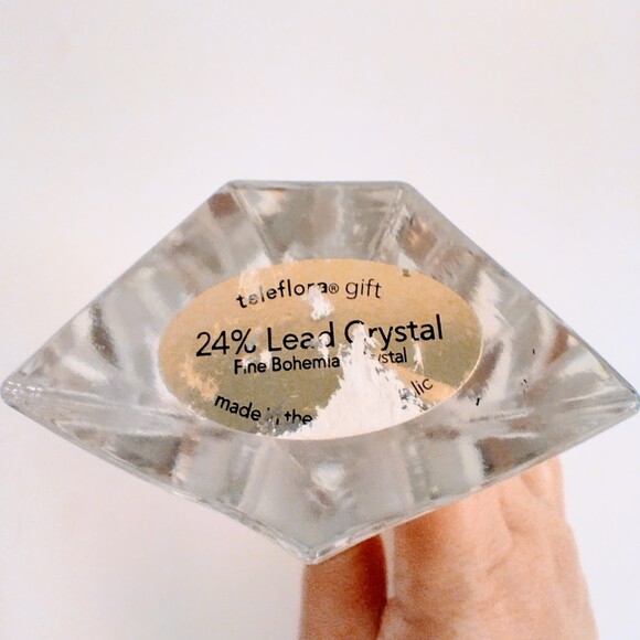 Leaded Crystal Holy Cross 7.5" x 4.5" Teleflora First Communion Baptism - Picture 2 of 2